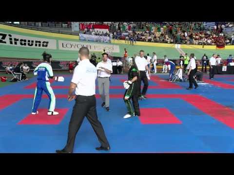 Tine Baloh SLO V Karyna Nikitnina IRL Junior WAKO European Championships 2015