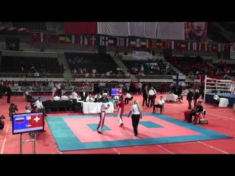 WAKO Kickboxing - EC 2012 - LC Women -60kg Hofer(SUI) Vs. Sharapova(RUS)