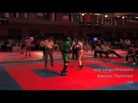 WAKO WORLD KICKBOXING CHAMPIONSHIP KICK LIGHT Woosangsin(korea) VS Bobojon(tajikistan) Round 2