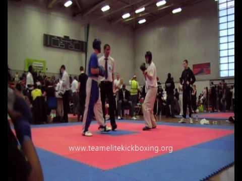 Team Elite Kickboxing - Josh 'MEGAMAN' Males KO Jump Back Kick (WAKO British Championships 2010)
